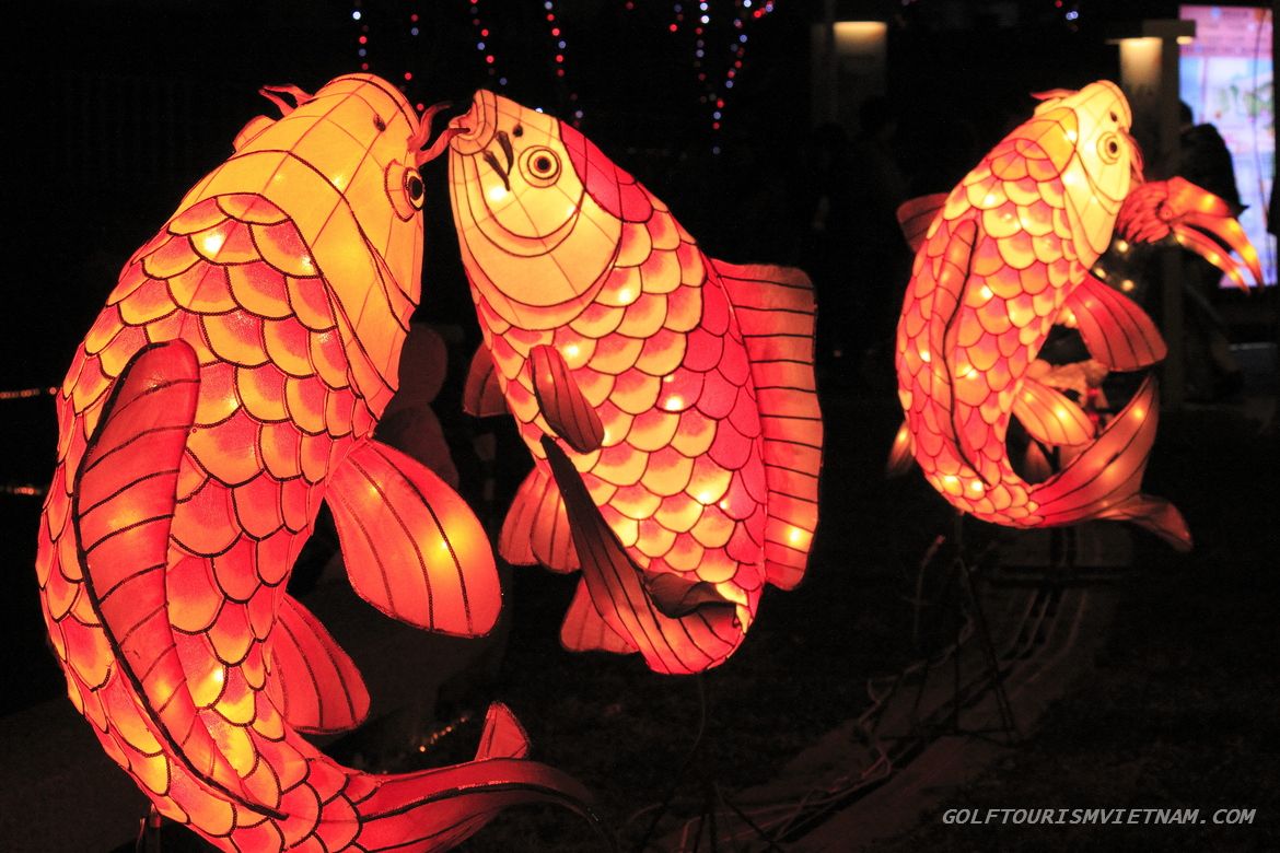 it is decorated with hundreds of lanterns featuring Japanese culture, espec...